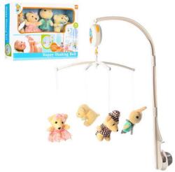 Happy Shaking Bell Zenélő forgó Plüss kedvenc macik nyuszival, 4 figura felhúzós - diaper