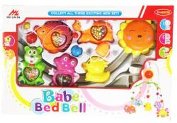 Babé Bed Bell Zenélő forgó Süni és barátai villogó házikóval, felhúzós+elemes