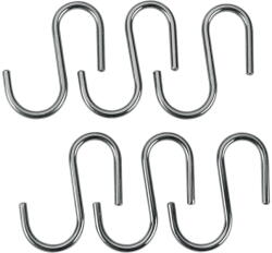 Metaltex Висящи комплект куки 6 бр. от хромирана стомана в сребристо Lonardo - Metaltex (350342 000)