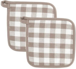 Tiseco Home Studio Памучни ръкавици за фурна в комплект от 2 бр. Gingham - Tiseco Home Studio (9685TAUPE)