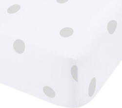 Catherine Lansfield Бял-сив еластичен фланелен чаршаф 150x200 cm Polka Dot - Catherine Lansfield (BD/59102/W/KFD/GY)