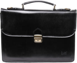 Max Moda Aktatáska 1721 Bőr 1 rekeszes fekete
