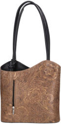 Rea Moda Olasz bőr 238 drapp arany virágos táska