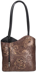 Rea Moda Olasz bőr 238 barna arany virágos táska