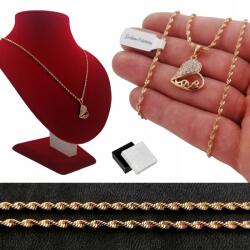 Golden Celebrity Arany Szingapúri Csavart Szív Strasszok 50CM 2MM