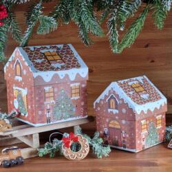 Mézeskalács házikó - Diótörő mintával - 15, 5 x 15 x 18 cm