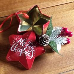  Fém csillag, szétnyitható doboz - Zöld