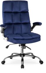 Klubfotel LONDON sötétkék bársony irodai fotel karfával
