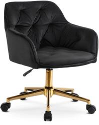 Klubfotel Forgószék KONOR fekete bársony/arany váz