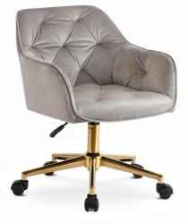 Klubfotel Forgószék KONOR szürke bársony/arany váz