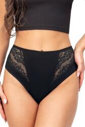 Donna 213 magas derekú csipkés bugyi, fekete, XXL