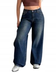 Shein Plus Size Női Cipzáras Farmernadrág Sötétkék 46 1EP