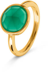 Tchibo - Gyűrű zöld üvegkristállyal - nő - méret 19 - zöld