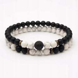 Modeus Férfi Karkötő Szett 2IN1 Ónix Kő Fehér (GB-5B)