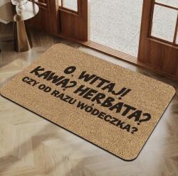  Humoros Kávé? Tea? lábtörlő, 40×60cm, csúszásgátló, flanel