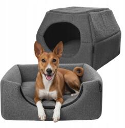 Amibelle Kutya- és macskafekhely, 2 az 1-ben házikó, 55x55 cm, L méret, csúszásgátló alj (Amibelle Legowisko 2w1 dla Psa Kota Budka)