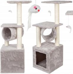  Radocat szürke macska kaparófa, 93cm, 4 platform, tubussal, játékkal (Radocat-02)