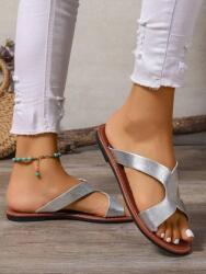 Shein Ezüst Bebújós Flip-flop Papucs Alacsony Klasszikus Nyitott Lábujjak Shein 37 (sx2404118058694509)