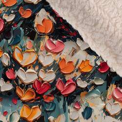 Takoy Téli softshell báránybundával festett szívek - az anyag hosszában nyomtatott minta