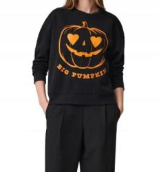 sinsay Fekete Klasszikus Kapucni Nélküli Melegítő Pulóver Nyomott Felirattal Egyenes Xs