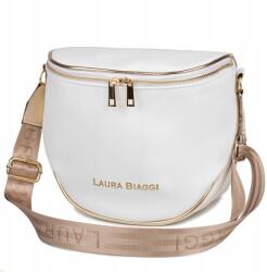 Laura Biaggi Divatos női kézitáska Laura Biaggi postás táska válltáska fehér shopper logó