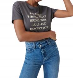 sinsay Szürke Klasszikus Póló Rövid Ujjú Laza Bézs Feliratos XL