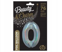 GoDan B&c Fólia lufi, 0-ás szám, holografikus ezüst, 76 cm