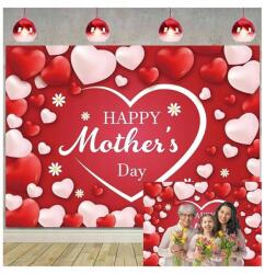  Fotós háttér Anyák napja 210x150 Cm Piros Vinil Szívek (Mama)