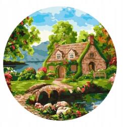 Twoje Hobby Számfestés Kerek Virágzó Ház 40CM (5906088372129)