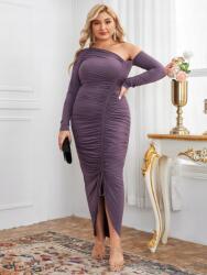 Shein Lila Ruha Maxi Nyakkivágás Fodros Aszimmetrikus Hosszú Ujjú Shein 36