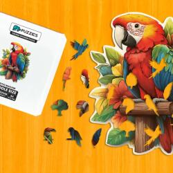 Trópusi arapapagáj fa puzzle L Papír doboz