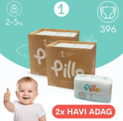 Pillo mindenmentes PURE pelenka 1, (2-5 kg), 2x HAVI ADAG, 12x33 db