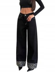 Shein Fekete Farmer Nadrág Pöttyös Alsó Résszel 36 1DG