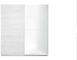Ergodesign Dulap cu 2 usi culisante si oglinda Bianca, 200 x h 220 x 65 cm, Stejar Alb Kraft K001 PW (DUC-2U-Bianca) Garderoba