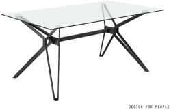 Unique Design Masa living Texas, cadru metalic negru blat sticla transparent, 160 x 90 x 76 cm (ML- Texas-PMG)
