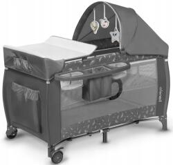 Lionelo Sven Plus utazóágy, Grey Concrete, 2 szint, kiegészítőkkel (5903771705561)