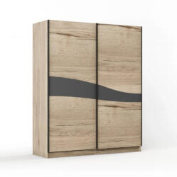 Ergodesign Dulap cu usi culisante Aura Stejar Nebraska 200 x 60 x 220 cm (D2UC-AuraS-H331ST10) Garderoba