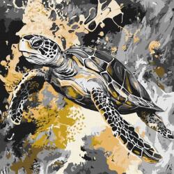 Ideyka Festmény számok szerint Arany teknős fém 40x40cm (KHO6734)