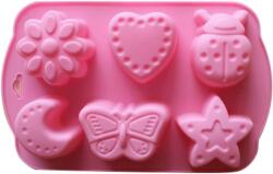 Senzi Cosmetics Szilikon Sütőforma 6x Keksz Pillangó Szív Csillag MF-403 (MF-403)
