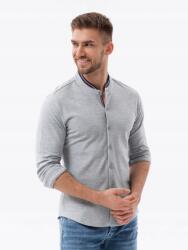 Ombre Slim Fit pamut férfi ing állógallérral szürke V5 OM-SHCS-0178 méret XXL (158778)