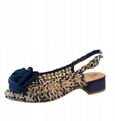 Kordel Szandál Kordel 2802 bőr fonott sarok nélküli különböző sötétkék Bézs 38 (2802)