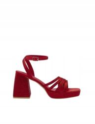 sinsay Piros Magassarkú Szandál Strasszokkal Díszített 38-AS (8970A)