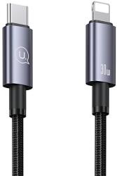 USAMS Cablu pentru incarcare si transfer de date USAMS US-SJ679, USB-C la Lightning, 30W, 480 Mbps, 1.2m, Negru (6958444908878)