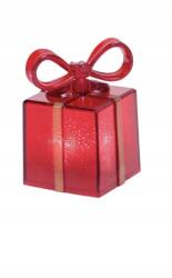  Karácsonyi dekoráció Led elemes világítással 12 x 5 cm Ajándék piros (8256)