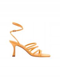 sinsay Narancssárga Cipő Szandál Sarokpánt Öko Bőr Neon Árnyalat 39 (ZA221)