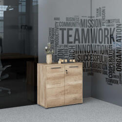 Adore Biblioteca Adore New York, 2 usi cu cheie, 3 rafturi, Natur - Sonoma, 76x75x34 cm (NKT-522-TT-1) Biblioteca