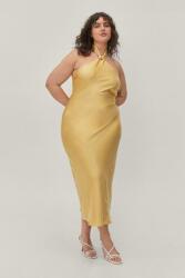 Nasty Gal Sárga Szatén Ruha Midaxi Nyakba Akasztható Plus Size Nasty Gal 46