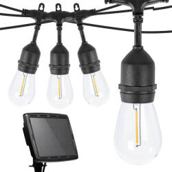 Timeless Tools Kültéri szolár dekor égősor, 15 db E27 Led lámpával, 15m (HOP1001741)