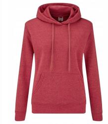 Fruit of the Loom Női kapucnis pulóver piros melange méret 2XL (620380 VH 2XL)