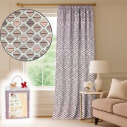  Dekorációs függöny jacquard rózsaszín 190x270 szalagos geometrikus minta (ART-AURUM-RÓŻOWE)